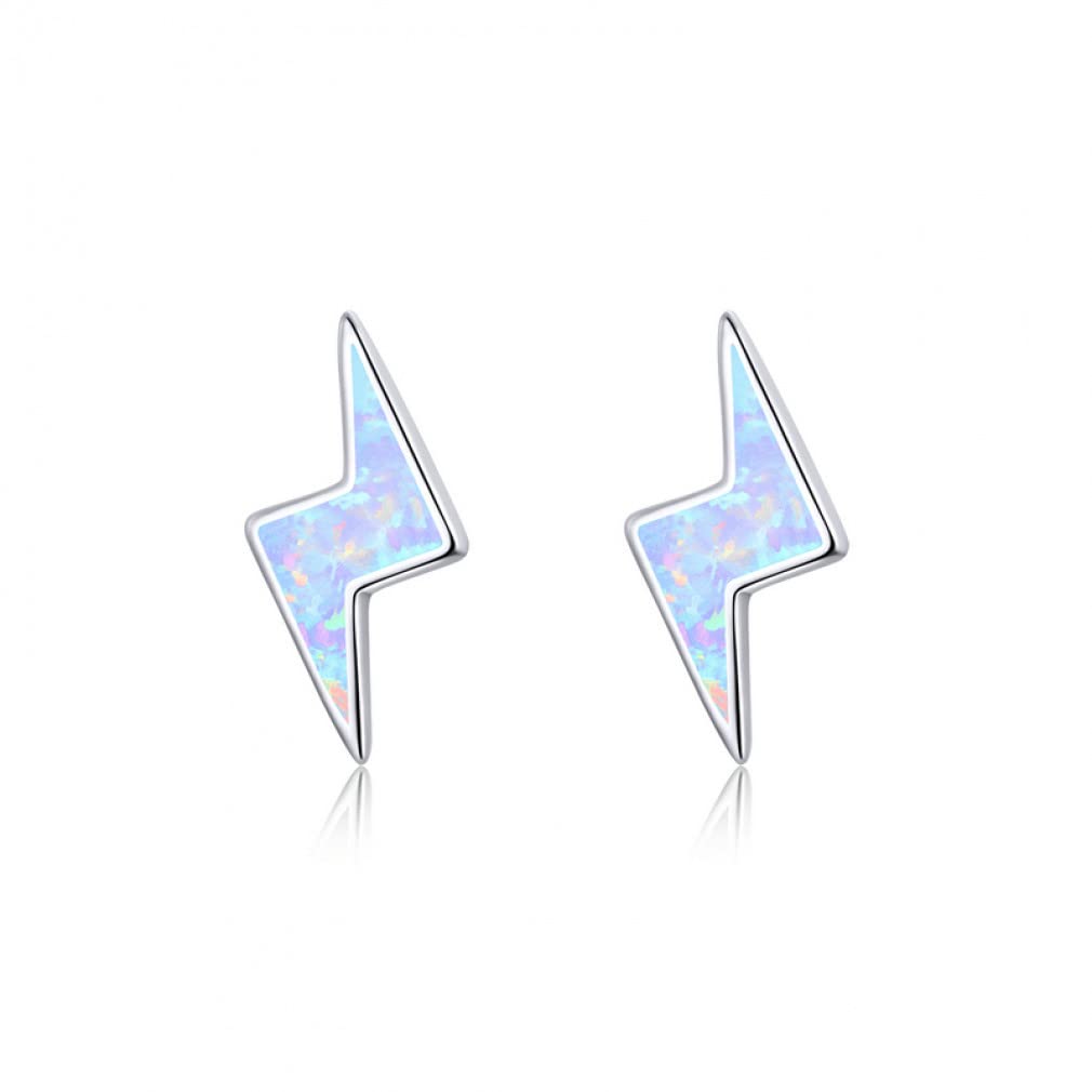 ISCBAFYX Opal Ohrstecker Herz Blau für Damen 925 Schmuck