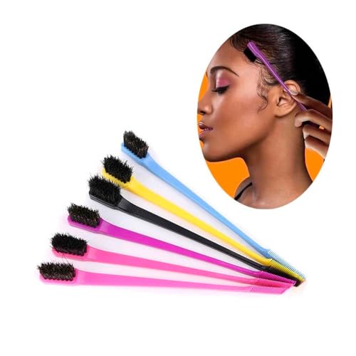 Escovinha Baby Hair 2 em 1 Com Pente Multifuncional Para Cabelo, tb, Cores Variadas