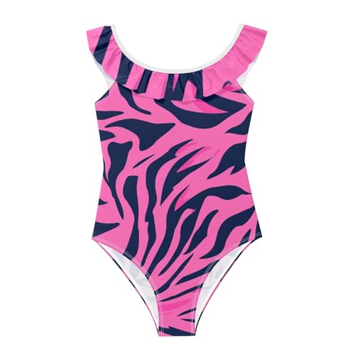 Traje de baño de piel de animal estampado leopardo morado negro piscina playa niñas de 3 a 6 años