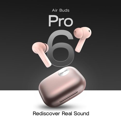 Image of Noise Air Buds Pro 6 in Ear Truly Wireless Earbuds with Hybrid ANC (up to 49dB), LHDC with 12.4mm Titanium Driver, 50H of Playtime, Google Fast Pair, BT v5.3(Petal Pink)