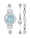 Produktbild Anne Klein Women's Premium Crystal Accented Bangle Watch and Bracelet Set Silver/Light Blue