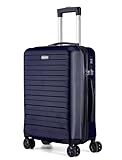 FLIEE Cabin Suitcase Hard Shell | Lightweight Suitcase | Telescopic Handle | TSA 3 Digit Combination Lock | 55x40x20cm Cabin | Suitable for Ryanair, Easyjet, Jet 2 Paid Carry-ons | (Blue, Cabin 20'') - Image 1