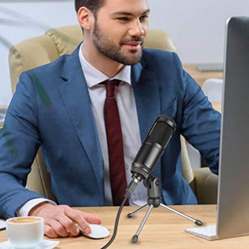 EXCEART Microfone Condensador Com Suporte de TripÃ© Microfone Usb para GravaÃ§Ã£o de PC para Jogos d