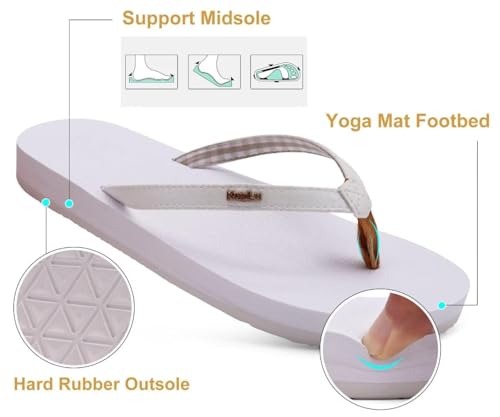 Image of KuaiLu Flip Flops for Women with Arch Support Summer Beach Thong Sandals