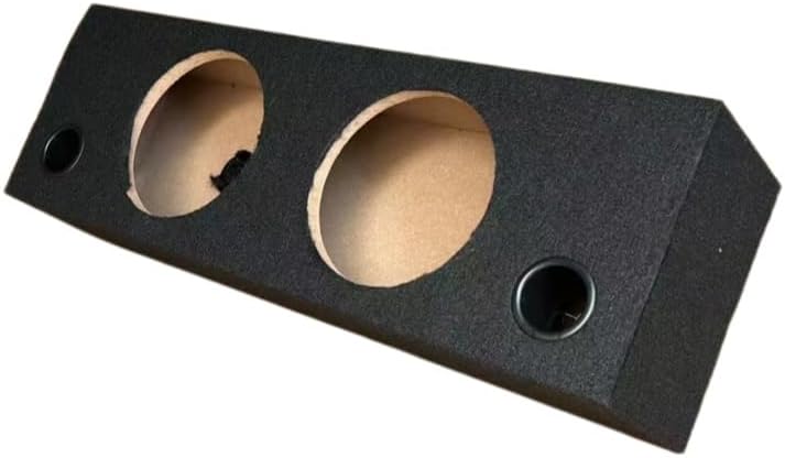 Dual 6.5 Inch Car Audio Subwoofer Enclosure Box, Sealed, Carpet Covered, Black and Gray (Black)