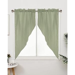 Sage Green Swag Valances for Windows, Farmhouse Kitchen Curtains 36 Inch Length 2 Panels Set, Pure Sage Green Short Curtains for Small Windows Rod Pocket Cafe Curtains Drapes 28"x36" Sage Green Swag Valances for Windows Farmhouse Kitchen Curtains 36 Inch Length 2 Panels Set Pure Sage Green Short Curtains for Small Windows Rod Pocket Cafe Curtains Drapes 28×36