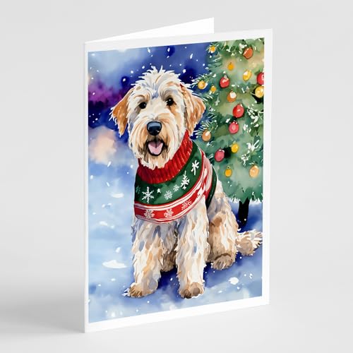 Caroline's Treasures DAC3662GCA7P Wheaten Terrier Christmas Greeting Cards Pack of 8 Blank Cards with Envelopes Whimsical A7 Size 5x7 Blank Note Cards