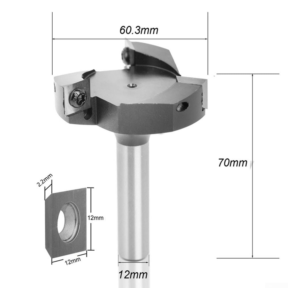 CNC Spoilboard Fräser - 6-Flöte, 10,2 Cm Schneiddurchmesser, 1,27 Cm Schaft, Mit 10 Ersatzklingen