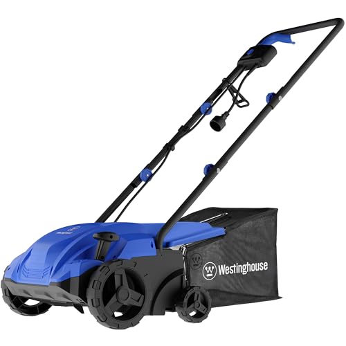 Westinghouse 13-Inch 12 Amp 2-in-1 Corded Lawn Electric Dethatcher and Scarifier with 8 Gallon Thatch Collection Bag, 4-Position Depth Adjustment, Foldable Handle, for Lawn, Yard and Grass - Image 6