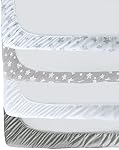 Crib Sheets for Boys and Girls 4 Pack, 28”x 52” Multi Color Available, Fitted Crib Sheet for Standard Size Crib and Toddler Mattresses, Soft and Breathable Crib Sheets Baby Gift Unisex Set, Grey