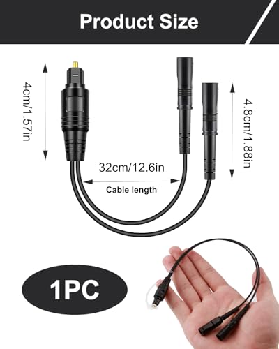 Toslink Digital Optical Splitter Adapter Kabel 1 in 2 Out, SPDIF Audiokabel 1 Stecker Eingang 2 Buchse Digital Fiber Optic Audio SPDIF Splitter Audiokabel Erweiterung Für TV, DVD Player, Verstärker