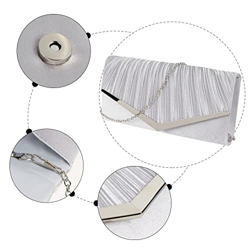 MEGAUK pochette da donna in raso, con glitter