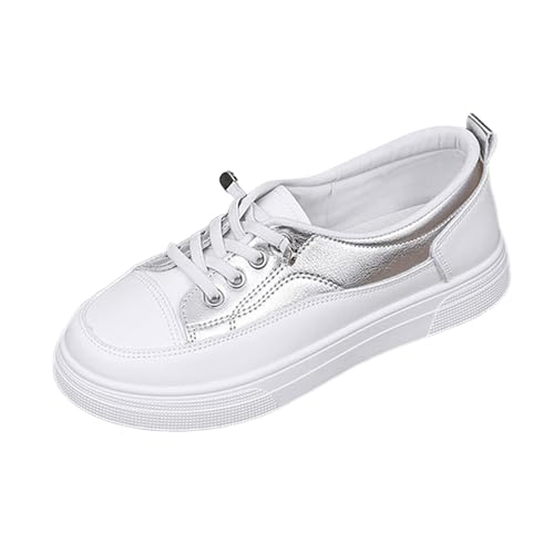 Women's Sneakers Fashion Flat Casual Shoes Comfortable Leather Low Heel Slip On Walking Tennis Shoes for Everyday