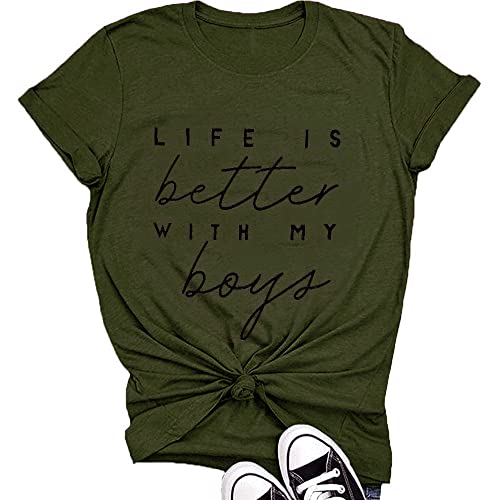 Life-is-Better-with-My-Boys-Women-Funny-Mom-Gift-Shirts-Graphic-Summer-Short-Athletic-Casual-Workout-Tops