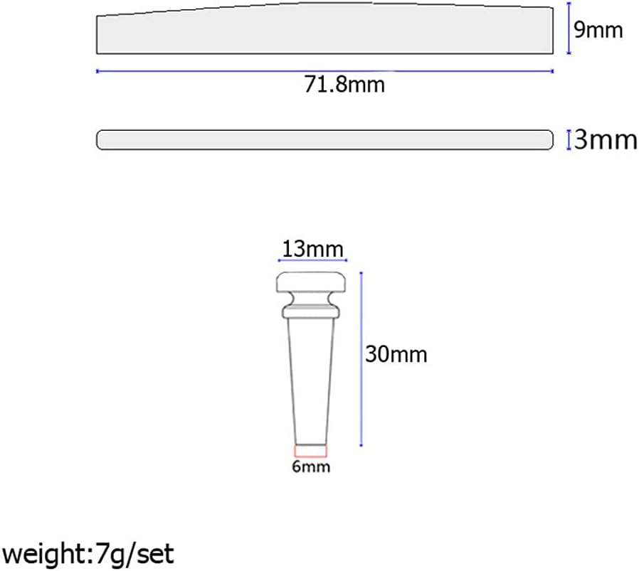 Baosity 4pcs Acoustic Bass Guitar Bridge Pin+Saddle for Bass Guitar Replacement Accessory : Musical Instruments