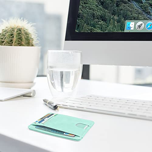 CONISY Slim Credit Card Holder for Women, Thin Front Pocket Leather Mini Wallet with RFID Blocking (Mint green) - Thumbnail 7