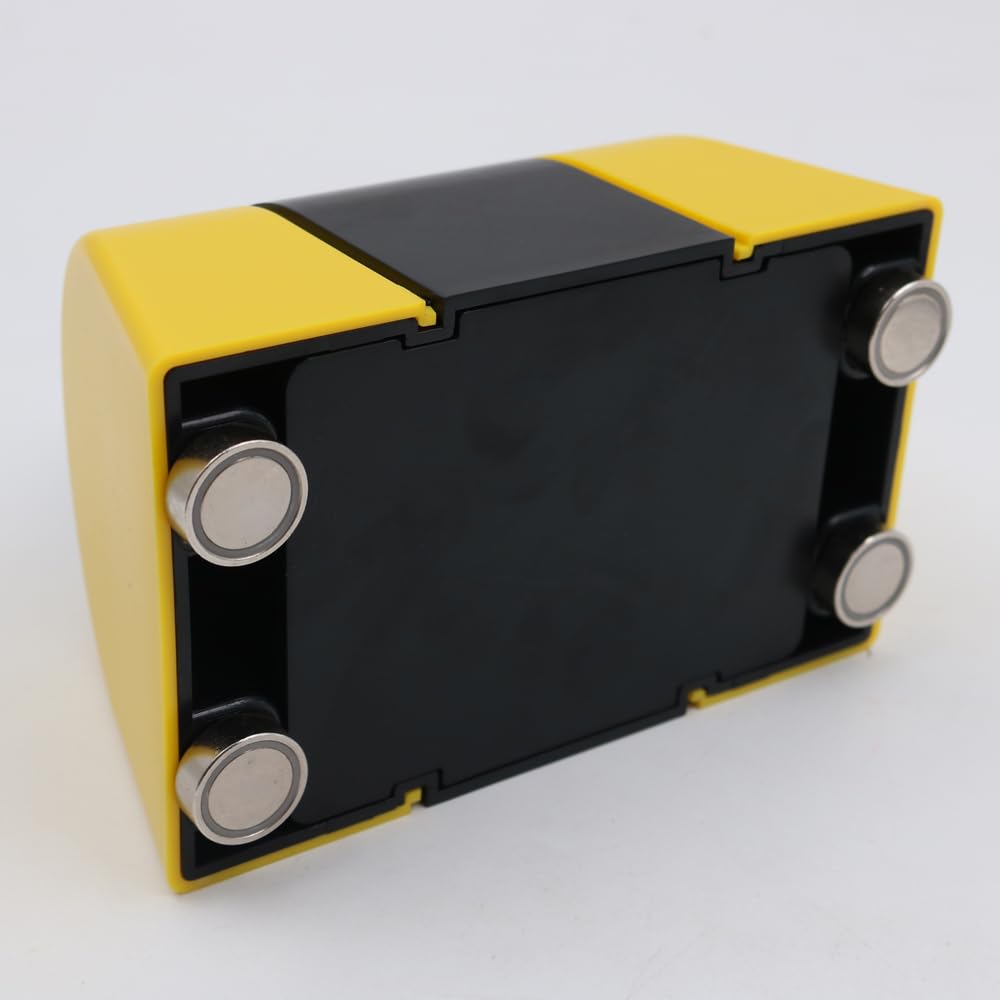 POFET Cinta de Barrera para Colas retráctil magnética de 5m, Negro/Amarillo