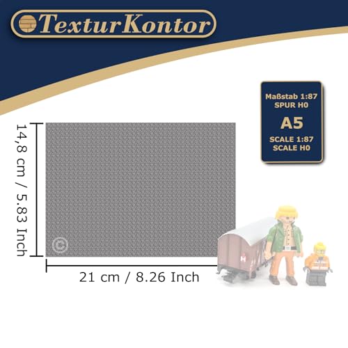 3 Blatt Selbstklebende Dekorfolie Pflastersteine und Oberflächen für Modellbau im Maßstab 1:87 Spur H0 (UK: 3,5mm Scale) (Kopfsteinpflaster)