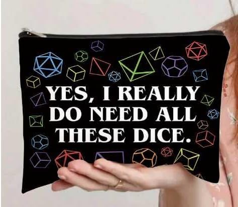 1 x Black Cube Bag and 1 x Funny Lapel Pin Badge Accessories for RPG Board Game Lovers, Portable and Protective Lanyard