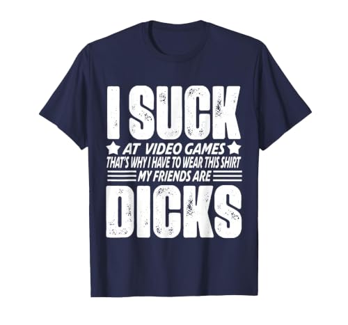 I Suck at Video Games Loser Trophy T-Shirt, Men, Navy Blue, Medium
