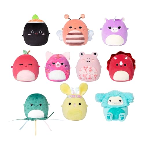 Squishmallows Original Micromallows Plush 10-Pack - 2.5-Inch Plush Includes favourites Lili the Bee Connor the Cow Brody the Dinosaur Plath the Love Bird and Lasla the Octopus
