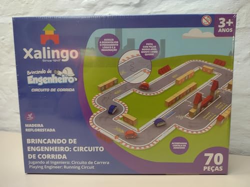 Brincando de Engenheiro Circuito de Corrida 70 peças Xalingo