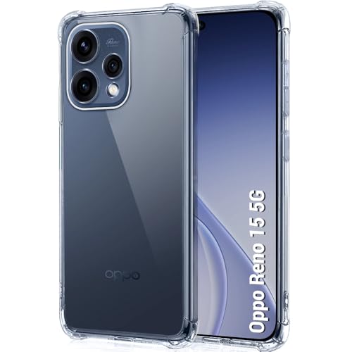 Image of TheGiftKart Crystal Clear Back Cover Case for Oppo Reno 15 5G | Shockproof Soft TPU Case | Cushioned Edges for Ultimate Protection Back Cover Case for Oppo Reno 15 5G (TPU, Transparent)