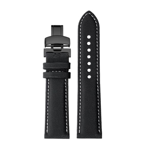 [X] 20 21m 22mm NCbN[X Fit For Meidu M005 M021 ɓK For Seiko IK t@Co[iC vXgbv ubN IW voh Y ANZT[(Black White bla