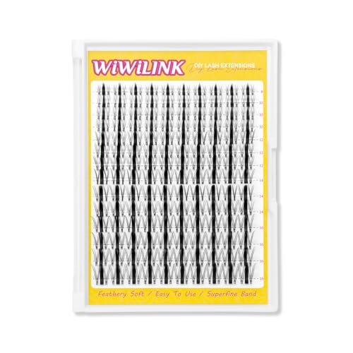 WiWiLINK Manga Lash Clusters 8-18mm Fairy Eyelash Clusters DIY Lash Extension Spikes 0.3mm Wispy Natural Individual Cluster Eyelash Extensions D Curl, California Sunset