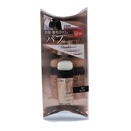 Super Million Hair SMH Hair Powder/Foundation – MADE IN JAPAN - Scalp Concealer Powder for Thinning Hair – Gray Root Cover, Hairline Filler, Sweat-Resistant– Safe to Use Daily (Black, 3g)