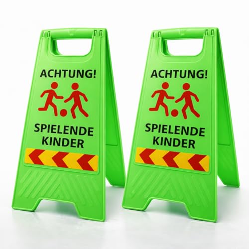 Friendly Fox 2 Stück Warnschilder Achtung spielende Kinder 60 x 30 cm