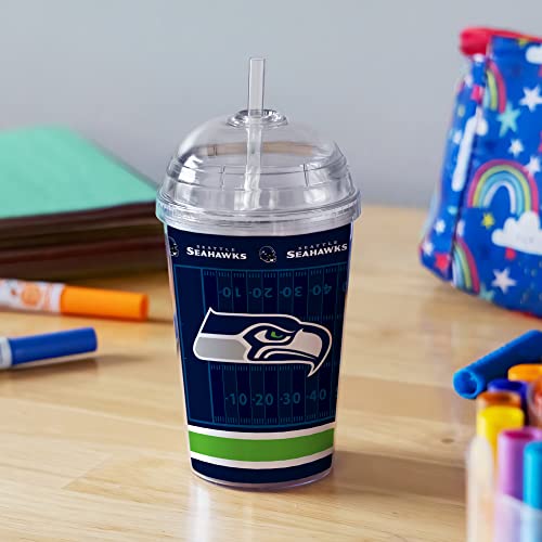 Image of Rico Industries NFL Football Rookie of The Year 12oz Acrylic Tumbler, Youth Tumbler with Swirly Straw