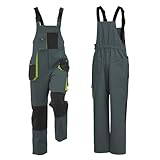 Mens Overalls Brace Work Heavy Duty Contrast Bib Dungarees Workwear Knee Pad Coveralls with Multi Pockets Stretchable Loose Outdoor Jumpsuit Spliced Solid Color Playsuit