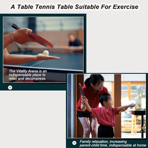 MittelgroßEs, Zusammenklappbares Tischtennis-Tischspielset FüR Kinder Mit Netz/TischtennisschläGern/BäLlen, 274 X 153 X 76 cm Tischtennisplatte, Zum Spielen Zu Hause – Bild 4