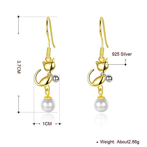 Pendientes de gato de plata S925 el regalo ideal de cumpleaños 5