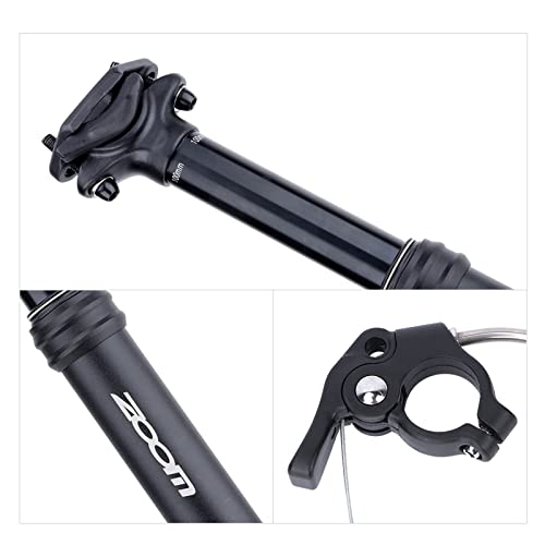 Meroca Dropper Seatpost Mountain Bike Seatpost Bicycle Wire Control (Black 31.6*375Mm External Wiring) #TOP3