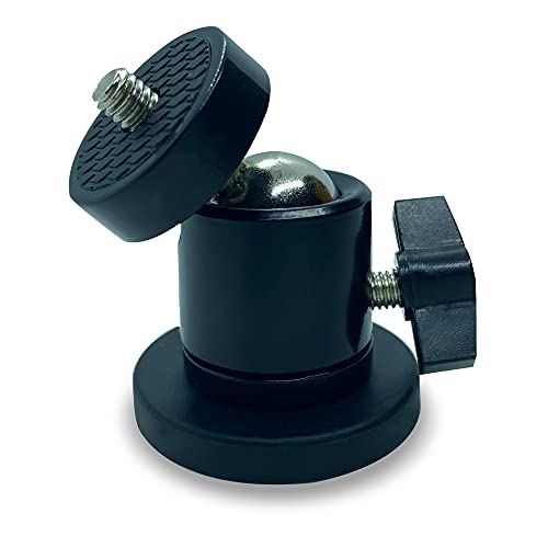 Tsuya18.5LB Magnetic Camera Mount, Magnetic Camera Stand Foot with Mini Ball Head and 1/4-20 Thread Stud, Rubber Coated Neodymium Magnet for Camera Mount, Car (D43MM)