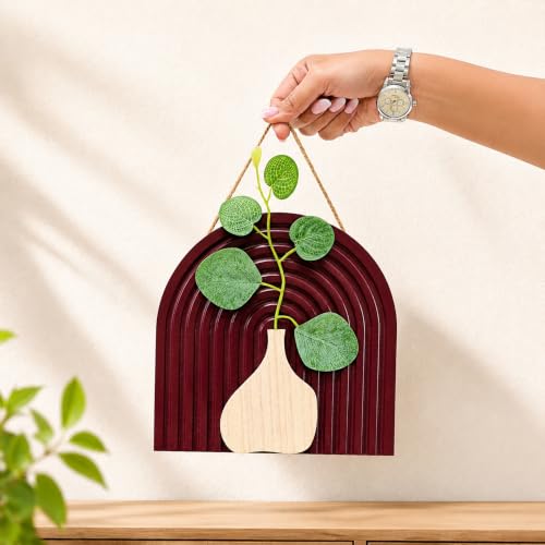 Image of Art Street Boho Floral Art for Living Room, Modern MDF Wooden Set for Hanging, Aesthetic Tabletop Showpiece, Bedroom, Office & Home Decor (Size 19x19 cm)