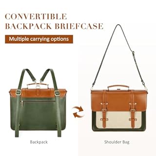 ECOSUSI Laptop Bag for Women Vegan Leather Messenger Purse Fashion Briefcase Backpack 15.6 inch Computer Satchel Handbag