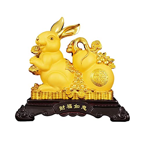 Sculpture de lapin zodiaque chinois bouddha ornement d'entrée haut de gamme