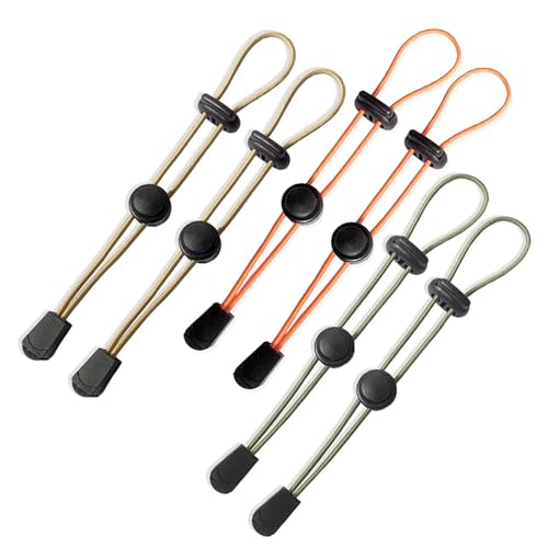 LERSUSI 6pcs Tactical Hiking Pole Holders Elastic Rope Fasteners Backpack Accessories for Trekking, Mountaineering, Camping (Khaki+Green+Orange)