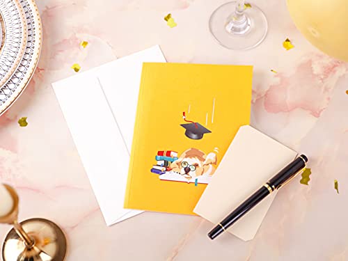 Liif 2023 Graduation Dog 3D Greeting Pop Up Graduation Card - Funny, Congratulations, Grad Announcement, Class Of 2023 - For College, High School, Son, Daughter, Phd, Master #TOP5