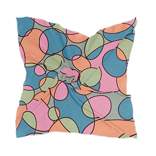 Susiyo G277666990P265C302S508 Abstract Colorful Lines Square Scarves Silk Scarf Kerchief Hair Headscarves Neckerchief cover
