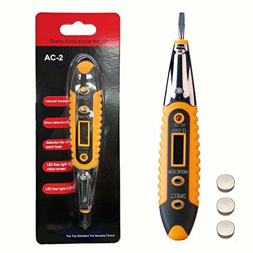 Image of yadav AC /DC 12-250V LCD Digital Display Voltage Test Pen Multi-functional Voltage Detector Tester