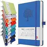 YIEO A5 Notebook Blank Journal, 200 Pages Hardcover Leather Sketch Book with 80GSM Plain Paper, Unlined Notepad, Sketchbook for Women Men Work School Drawing, 14.5 x 21cm-Blue