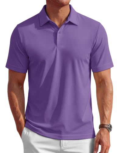 MAGCOMSEN Mens Polo Shirts Short Sleeve UPF 80+ Moisture Wicking Golf Polos