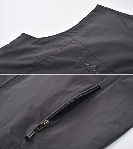 Spanye Men's Lightweight Softshell Vest Windproof Sleeveless Jacket For Work Travel Hiking Running Golf (Gray, X-Large Big) #TOP3