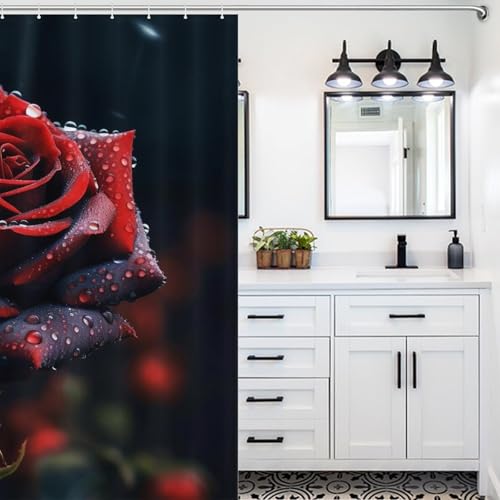 Rideau de douche rose rideau de bain polyester imperméable lavable 183x183 - 5