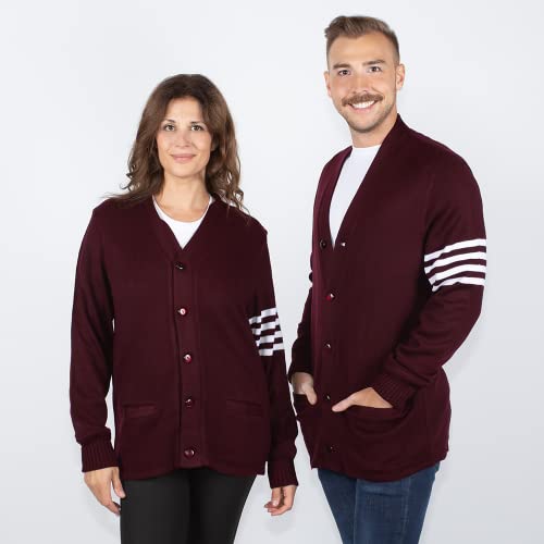 Image of Stewart & Strauss Cardigan Varsity Letter Sweater | American style button front letter sweater knit since 1977, heavyweight and ready for chenille letters and patches