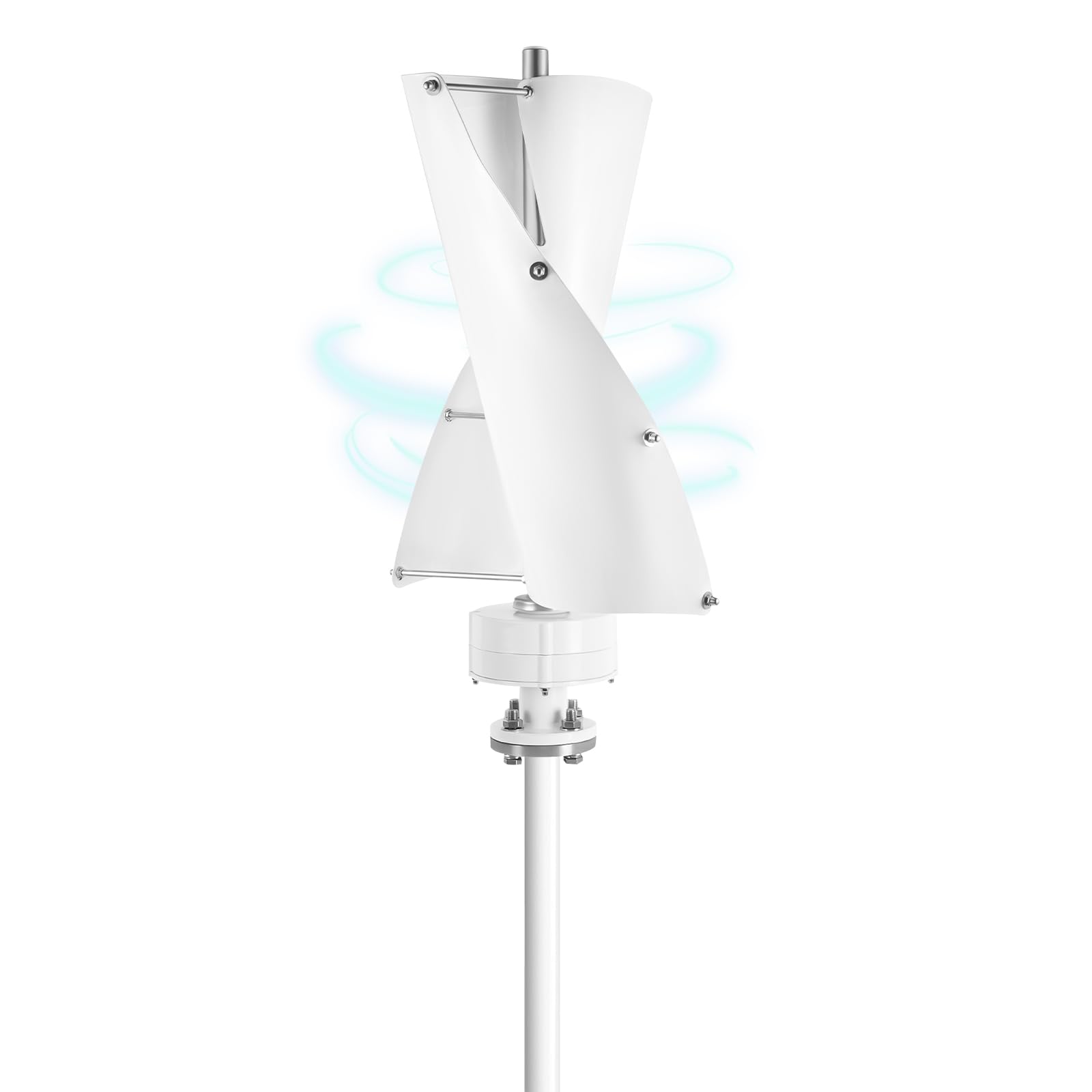 500W Vertikale Windkraftanlagen, 12V/24V Windturbine Windgenerator Windturbinen-Generator mit Steuergerät und Geräuscharmer für Boote Pavillons Kabinen White